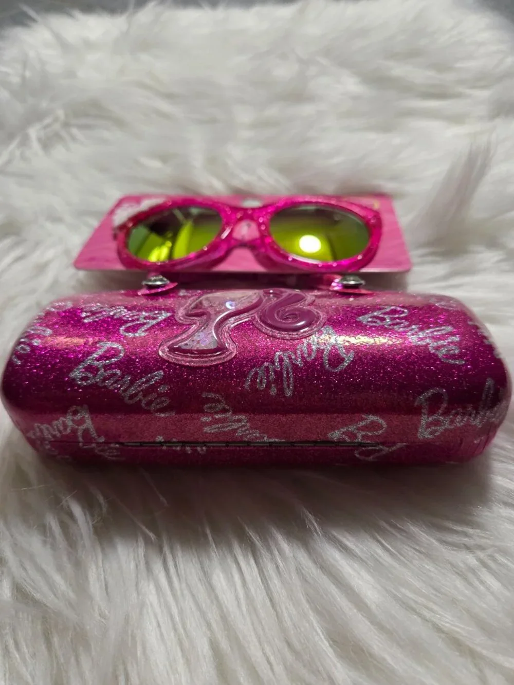 Girls Barbie Glitter Cat-Eye Sunglasses & Carry Case Set